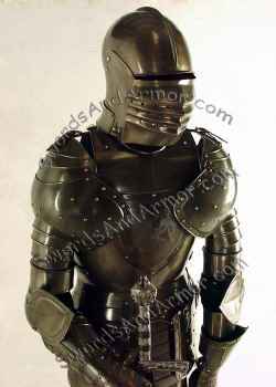 Italian aged suit of armor torso view
