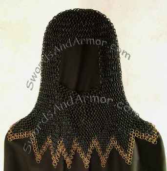 Templar coif with brass trimmed edges