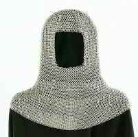Chain mail coif in zinc silver finish