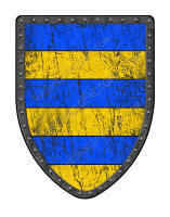 Barry of 6 medieval shield blue and gold