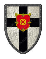 Black Cross with red shield center