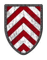 Chevronny of Ten red and white medieval shield