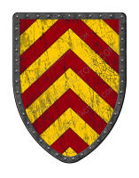 Chevronny of Ten Red and Gold battle shield