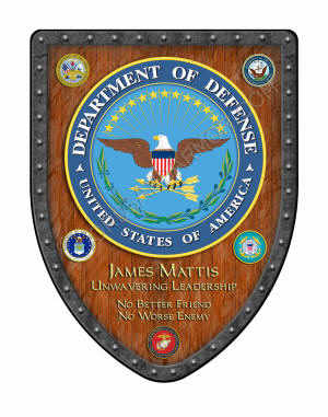 Military award shield to General Mattis