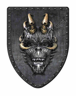 Industrial Demon Shields in steampunk Gothic style