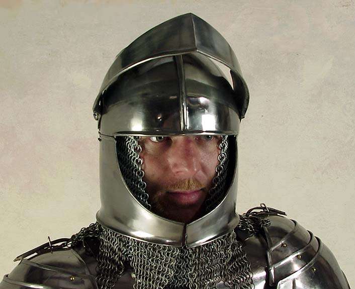 Medieval Knight Helmet Open