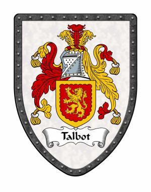 Talbot Family Coat of Arms on Display Shield